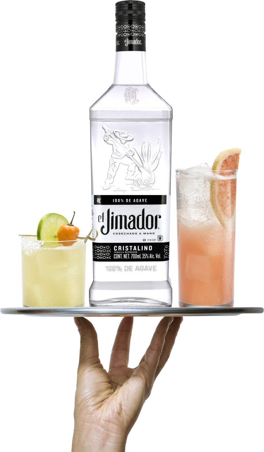 el Jimador Cristalino served as a cocktail